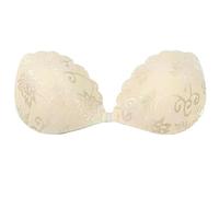 Lace Push-Up Silicone Bra - Ultra Thin Strapless Adhesive with Clear Straps(1,D)