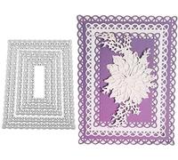 Lace Rectangle Frame Cutting Dies for DIY Scrapbooking Cutting Dies, Embossing, Photos, Crafts, Decorative Paper Cards, Die-Cutting for Card Making Templated+Cute Brooch Pin for Home and Kitchen
