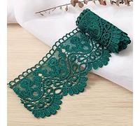 Lace ribbon,decorative lace ribbon,1 Yard 10 cm Wide Milk Silk Vintage Lace Trim Lace Trim Embroidery Decorative Ribbon Lace Flower Ribbon(Dark green,5 Yards)