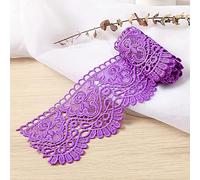 Lace ribbon,decorative lace ribbon,1 Yard 10 cm Wide Milk Silk Vintage Lace Trim Lace Trim Embroidery Decorative Ribbon Lace Flower Ribbon(Purple,3 Yards)