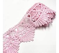 Lace ribbon,decorative lace ribbon,1 yard 6 cm wide water-soluble embroidery lace made of milk silk vintage lace ribbon lace trim lace(Pink,3 yards)