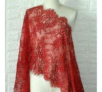 Lace Ribbon, Eyelash Lace Mesh Trim, African Fabric Polyester Multicolor 3 Meters for DIY Clothing(Dark Red)