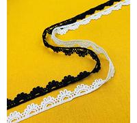 lace Ribbon Trim 4.5 Yard Lace Edge Trim Ribbon Embroidered Lace Trim Cotton Crochet Lace Edge Trim Floral Lace Ribbon DIY Sewing Crafts Wedding Decoration Scrapbooking Gift Box (1.5cm, White)