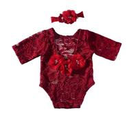 Lace Romper and Hairband Set for Baby Photography Newborn Photo Clothing Photoshooting Jumpsuit Infant Photo Accessory