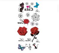 Lace Rose Flower Temporary Tattoo Sticker Butterfly Pattern Body Art Waterproof Fake Tattoo(008)