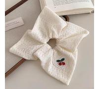 Lace Scrunchie, 1 Pack, Heart Accent Hair Tie, Soft Lightweight Elastic Band, Elegant Non-Slip Hold for Women Girls Daily Wear(White scarf)