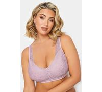 Yours Curve Seamless Lace Padded Non-Wired Bralette - Women's - Plus Size Curve Pink