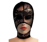 Master Series Seduction Lace Bondage Hood-AH033, Black, One Size