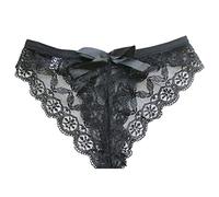 Lace Sexy Panties Open Crotch Cutout Erotic Lingerie Underwear Transparent Thongs Briefs See Through Slit Dress