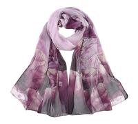 Lace Shawls And ps For Women Women's Colorful Printed Scarf Simple Cotton And Linen Warm Shawl Muslim Headscarf Scarf Chiffon Hijab (Purple, One Size)