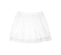 Lace Shirt Extender for Women Plus Size Underskirt Elastic Waist Half Slip Mini Skirts, Scallops#white, L-x-L