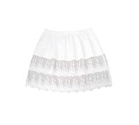 Lace Shirt Extender for Women Plus Size Underskirt Elastic Waist Half Slip Mini Skirts, White, XXL/3XL