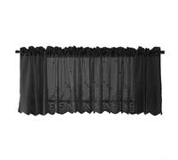 Lace Short Curtain For Kitchen Window, Rod Pocket Cafe Drapes With Anti-wrinkle Soft Fabric, Fresh Home Decor Panel 137x61cm, White(black)