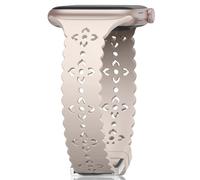 Lace Silicone Bands Compatible with Apple Watch Band 40mm 38mm 41mm 42mm 44mm 45mm 46mm for Women,Floral Slim Thin Hollow-Out Sport Strap Wristbands for iWatch SE Series 10 9 8 7 6 5 4 3 2 1 Ultra