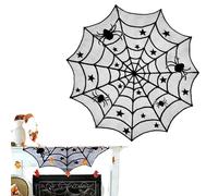 Lace Spider Web Tablecloth - Spiderweb Lace Tabele Cover, and Decorative | Spider Webs Tablee Cloth for Halloween, Halloweens Party, Haunted House Decor | Tables Decoration for Halloweene Eve