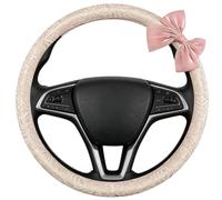 Lace Steering Wheel Cover - 15 Inch Protector, Black Bow Design, Non Slip Grip | Elegant Floral Car Interior Accessory For Sedans SUVs Trucks Caravans Vehicles