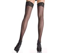 Leg Avenue Sheer Stockings With Backseam Black Size 6 To 12