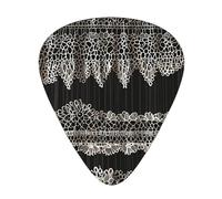 Lace stripesGuitar Picks, 12-Piece Pattern Set, Three Different Thicknesses for Acoustic Electric Guitar and Other Instruments