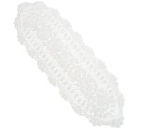 Lace Table Runner, 12x35 Inch Hollow-Out Crochet Table Runner, Cotton Oval Table Runner, Reusable Small Table Runner for Dinner Table, Coffee Table