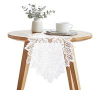 Lace Table Runner, Boho Table Runner Spring Coffee Runners Cloth Lace Like Tabletop Decoration Dresser Scarf for Home Dining Room Wedding Bridal Shower Baby Shower Tea Party Decor(White)