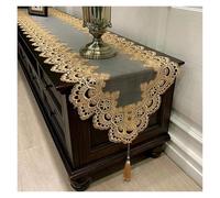 Lace Table Runner for Oval Table, Embroidered Dust Cover with Tassels, Decorative Dresser Tablecloth, TV Cabinet Cloth