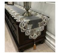 Lace Table Runner for Oval Table, Embroidered Dust Cover with Tassels, Decorative Dresser Tablecloth, TV Cabinet Cloth