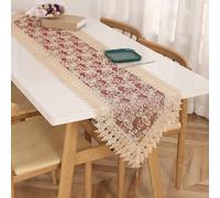 Lace Table Runner - French Nordic Style Hollow Embroidered Table Cloth Elegant Transparent Decorative Dresser Scarf for Dining Coffee Table Living Room Bedroom Wedding Party Decor (#9,40x180cm)