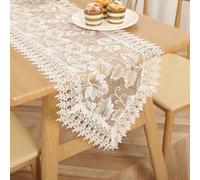 Lace Table Runner - French Nordic Style Hollow Embroidered Table Cloth Elegant Transparent Decorative Dresser Scarf for Dining Coffee Table Living Room Bedroom Wedding Party Decor (#8,40x180cm)