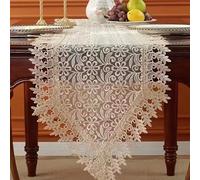 Lace Table Runner - French Nordic Style Hollow Embroidered Table Cloth Elegant Transparent Decorative Dresser Scarf for Dining Coffee Table Living Room Bedroom Wedding Party Decor (#1,40x180cm)