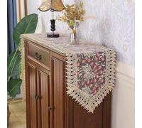 Lace Table Runner - French Nordic Style Hollow Embroidered Table Cloth Elegant Transparent Decorative Dresser Scarf for Dining Coffee Table Living Room Bedroom Wedding Party Decor (#4,40x150cm)