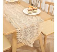 Lace Table Runner - French Nordic Style Hollow Embroidered Table Cloth Elegant Transparent Decorative Dresser Scarf for Dining Coffee Table Living Room Bedroom Wedding Party Decor (#6,40x150cm)