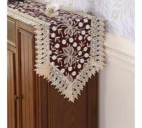 Lace Table Runner - French Nordic Style Hollow Embroidered Table Cloth Elegant Transparent Decorative Dresser Scarf for Dining Coffee Table Living Room Bedroom Wedding Party Decor (#5,40x180cm)