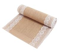 Lace Table Runner Retro Natural Jute Burlap Runners For Country Wedding Event Party Dining Cover Decoration For Arts Crafts(1pcs 30x180cm)