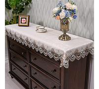 Lace Table Runner， Table Runner Embroidered Lace European Oval Placemat(B,74 * 190cm rectangular)