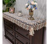 Lace Table Runner， Table Runner Embroidered Lace European Oval Placemat(J,74 * 230cm rectangular)