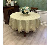 Lace Tablecloth for Di Satin Floral Solid Color Cover Perfect for Weddings Banquets & Home Decor Round 130cm Table Cover Lace Table Det