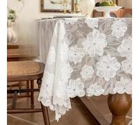 lace tablecloth simple hollow jacquard table cover atmosphere dessert table coffee table,camellia,140x100cm 1pcs