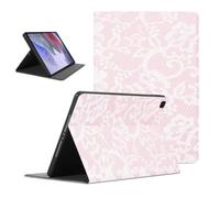 Lace Tablet Case for Samsung Galaxy Tab S8 Ultra 2022 SM-X906 14.6" | Fashion Floral Flower Lace Pink White Aesthetic Pattern Cases Protective Cover Flip PU Leather Stand Funda for Men Women