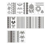 Lace Temporary Tattoo European And American Waterproof Indian Black Bow Sticker Sexy Interesting Religious Temporary Tattoo Sticker
