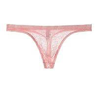 Lace Thongs G-String Men's Underwear Sexy See-Through Underpants for Men UK Hot Sissy Tanga Thong Bulge Pouch G String Erotic Briefs Suitable Lingerie for Stag Do Fancy Dress Costume Pink