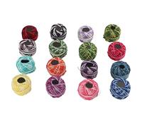 Lace Thread Colorful Hand Made DIY Knitting Crochet Cross Stitch Thread Soft Durable Polyester Yarn for Crafting Beginners Adults Kids 16 Pack