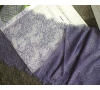 Lace Trim,3 Meters Long 24.5CM Wide Double Edging Eyelash Chantilly Lace Trimming Wedding Lace Trim French Lace Trim(Violet)