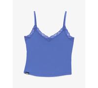 Lace Trim Cropped Vest Women Superdry Essentiel Bleu L