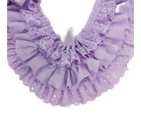 lace Trim Lace Trim 4 Pcs 10CM Wide Three Layers Pleated Chiffon Fabric Fringe Ribbon Collar Ruffle(Purple)