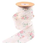 Lace Trim Ribbon， Cotton Lace Printed Ribbon Multicolor 25mm/48mm 10 Yards for DIY Crafts(B-Pink,48mm-10yards)