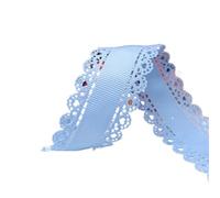 Lace Trim Ribbon， Lace Printed Hollow Grosgrain Ribbon Double Face Polyester 30mm 10 Yards Multicolor(Color-23)