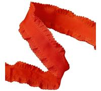 Lace Trim Ribbon， Lace Printed Ruffle Ribbon Multicolor 25mm-38mm 10 Yards(Orange,25mm)
