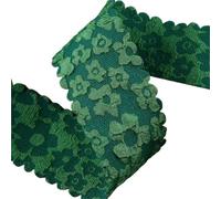 Lace Trim Ribbon， Lace Printed Wavy Edge Flower Ribbon DIY Hair Bows Crafts 10 Yards Multicolor 25mm/38mm(Cyan,25MM)