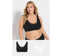 Lace Trim Seamless Bralette Yours Black 18-20