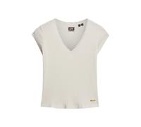 Lace-trimmed women's T-shirt Superdry Essential Blanc M